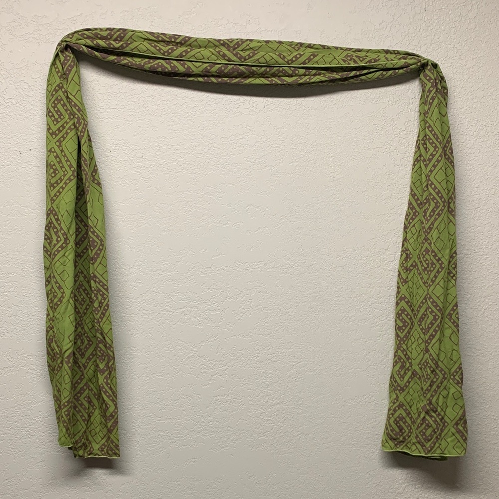 Noa Noa Green and Brown Geometric Scarf